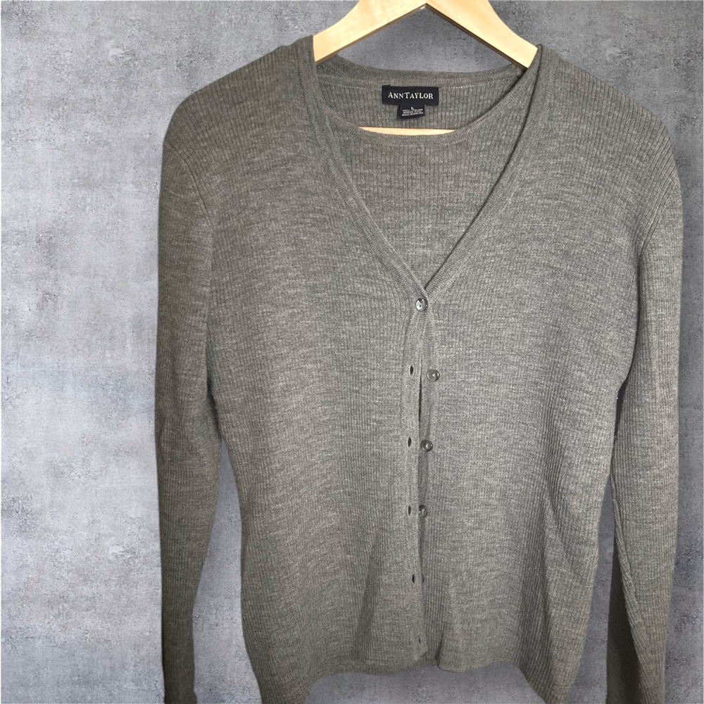 Ann Taylor Merino Italian Wool Cardigan Set